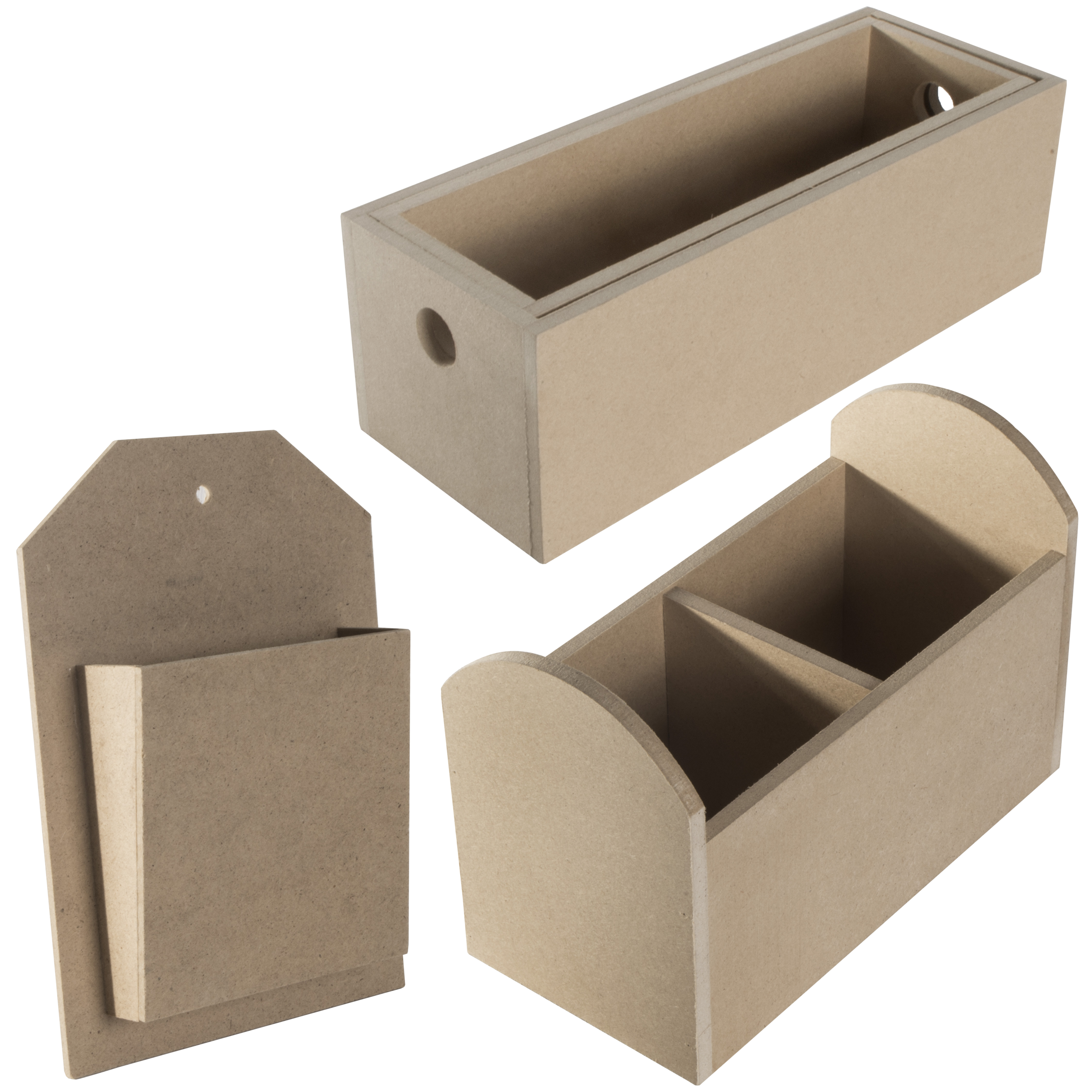 Choice of MDF Plain Multipurpose Small Boxes Storage Organisers for